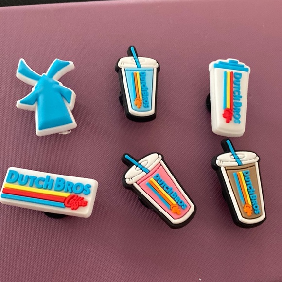 Dutch Bros set of 6 shoe Charms for shoes NWT - Picture 1 of 5